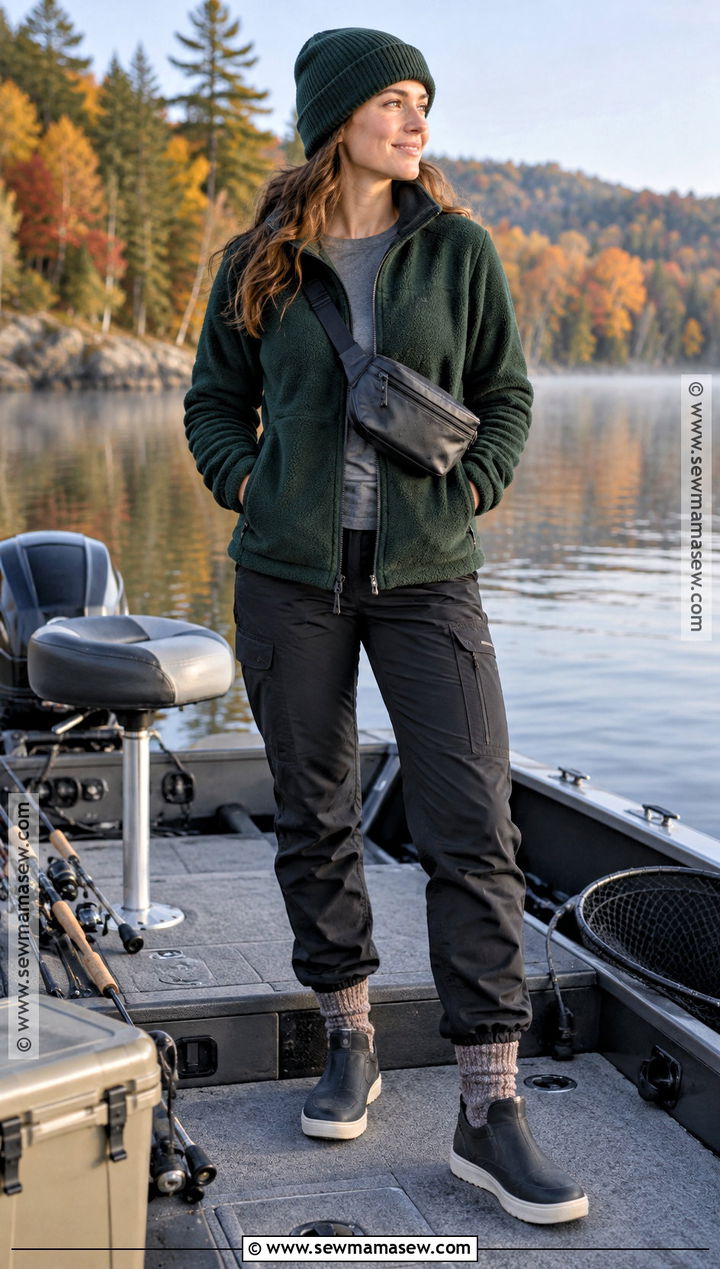 Fall Boating Outfit With Fleece Jacket - 20 Fall Boating Outfit Ideas