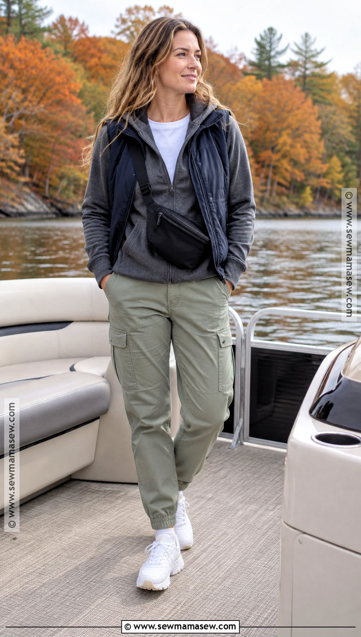 Fall Boating Outfit With Hoodie And Cargo Pants - 20 Fall Boating Outfit Ideas