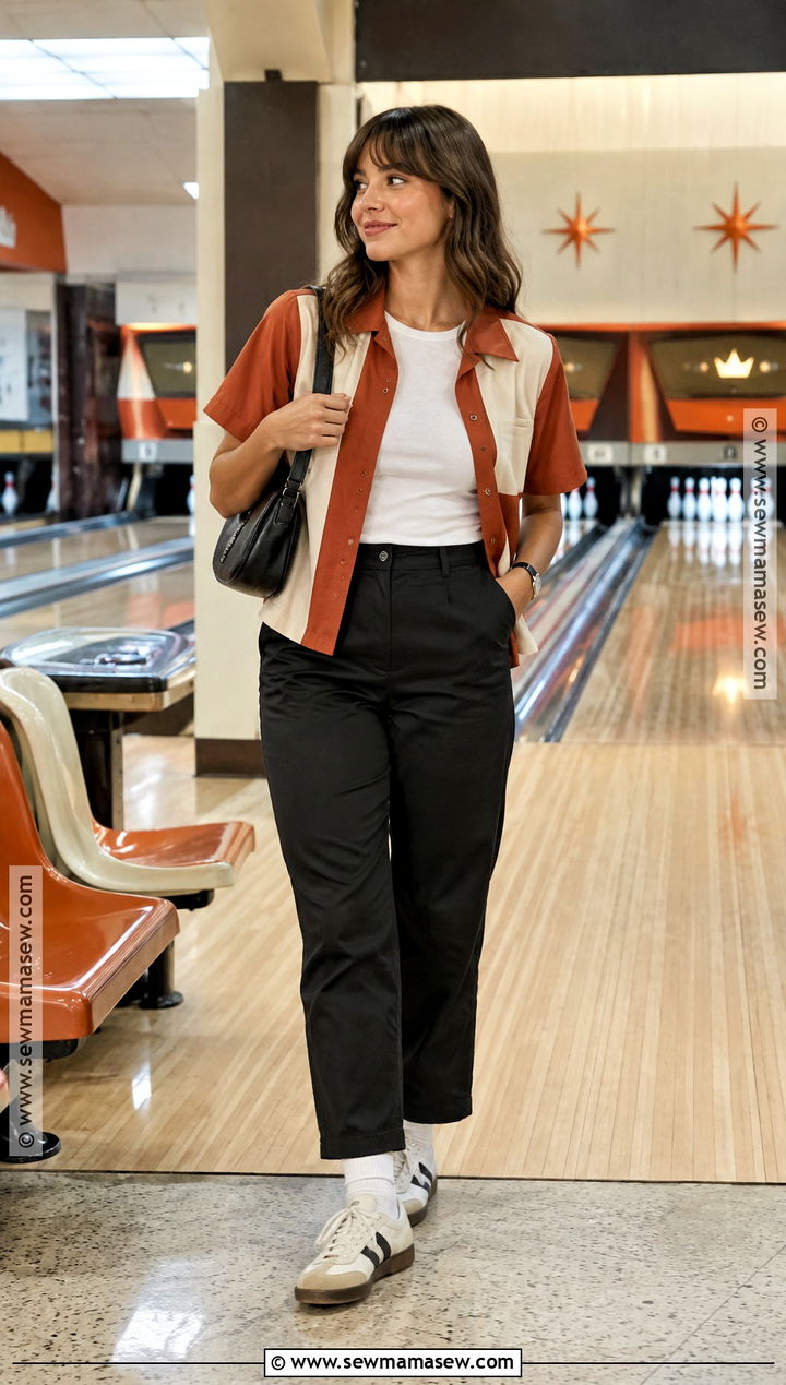 Fall Bowling Outfit With A Bowling Shirt And Chinos - 15 fall bowling outfit ideas