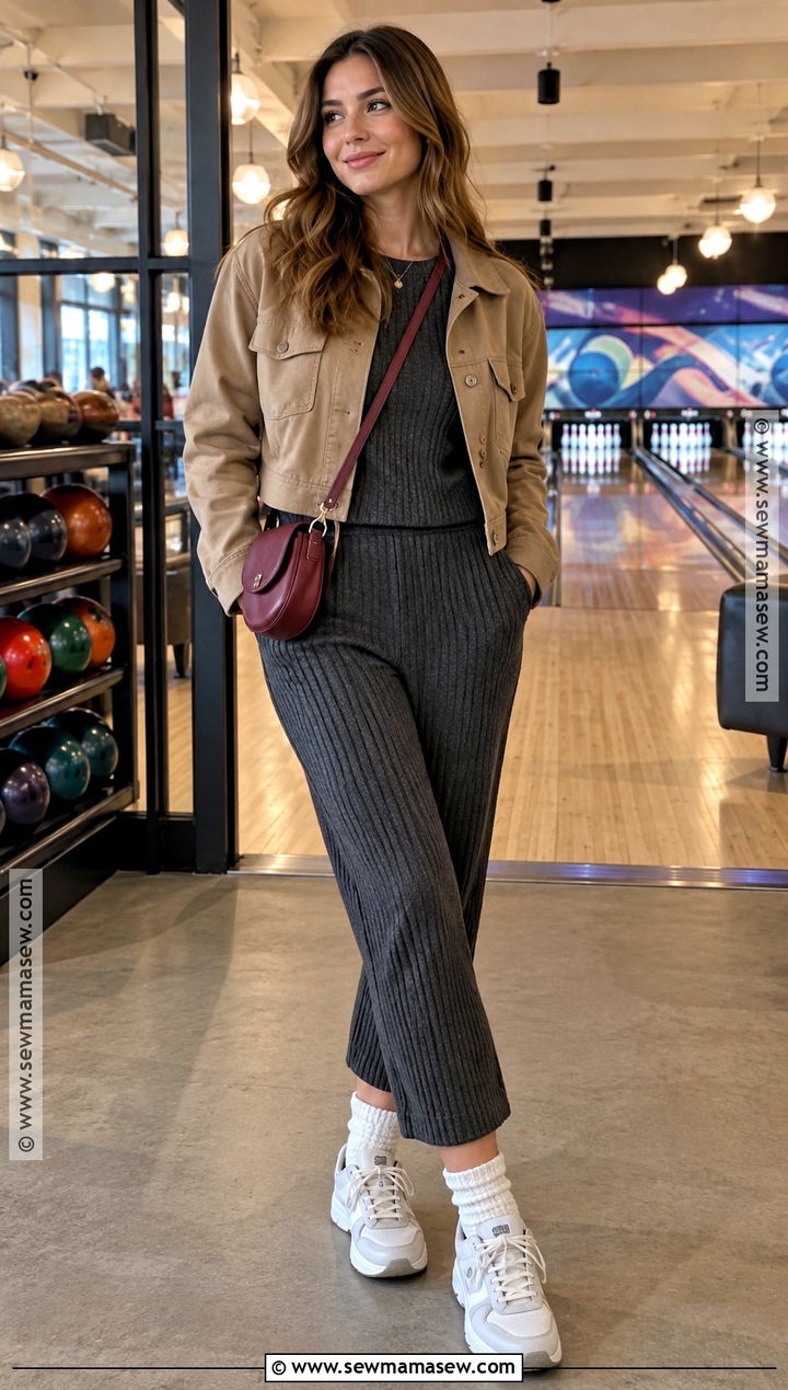 Fall Bowling Outfit With A Matching Knit Set - 15 fall bowling outfit ideas