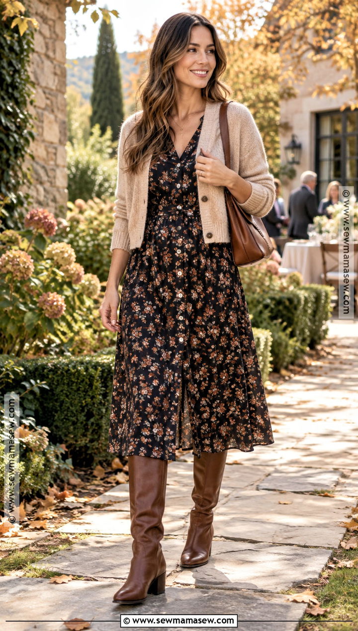 Fall Breastfeeding Outfit With Button Front Midi Dress - 20 Fall Breastfeeding Outfits