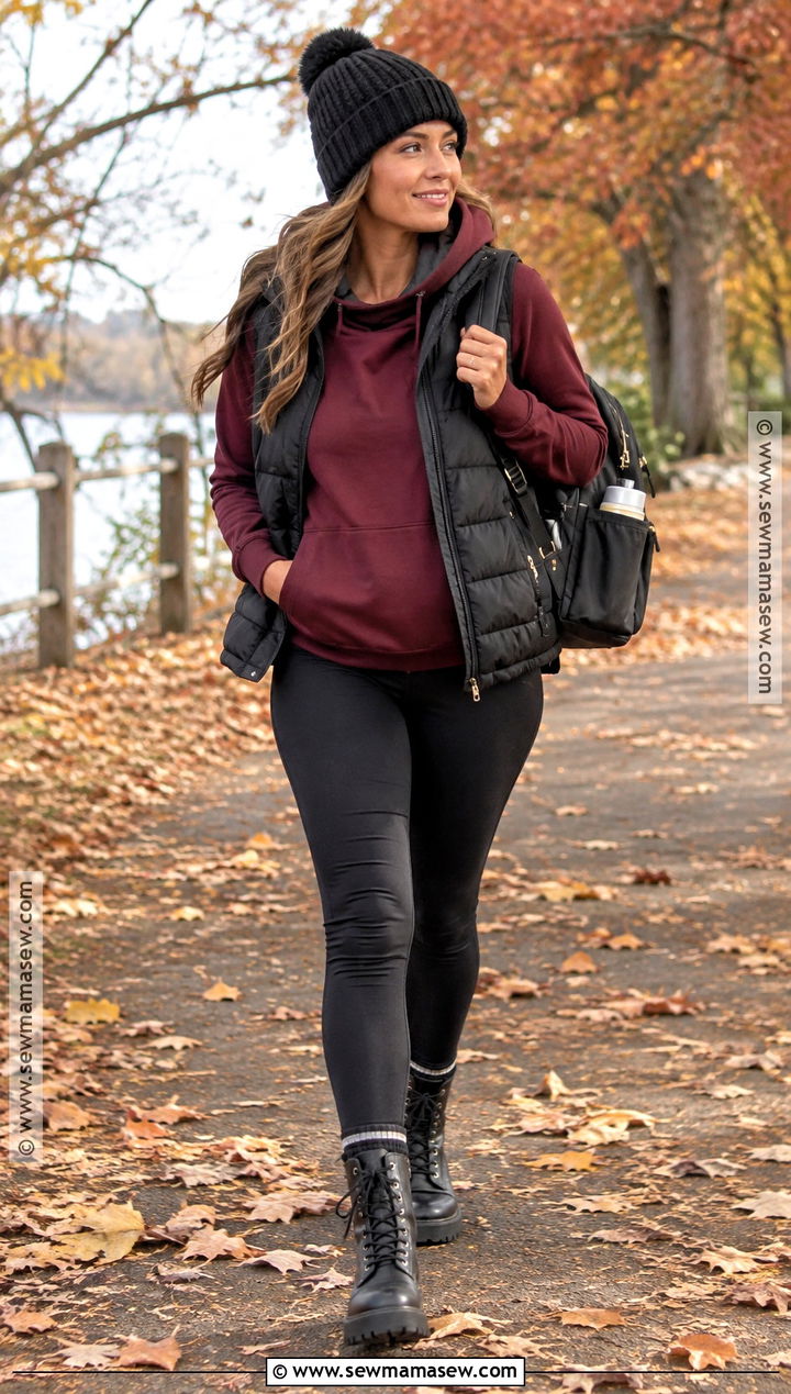 Fall Breastfeeding Outfit With Hoodie And Leggings - 20 Fall Breastfeeding Outfits