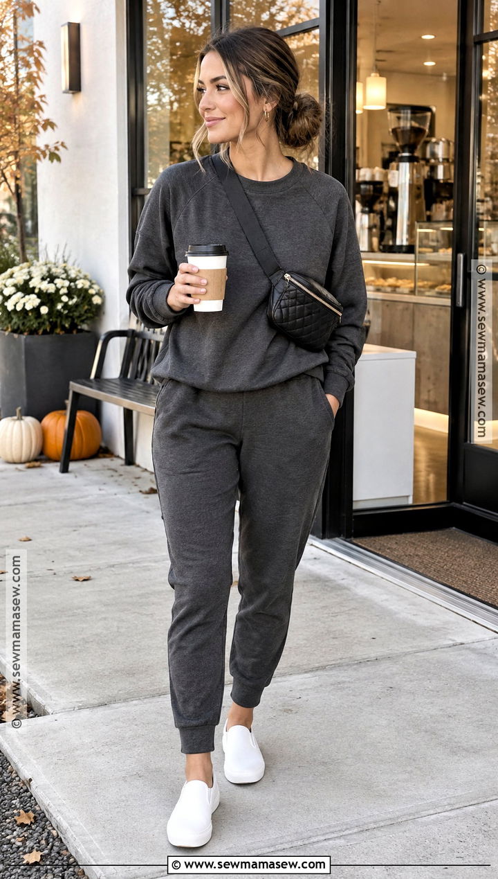 Fall Breastfeeding Outfit With Sweatshirt And Joggers - 20 Fall Breastfeeding Outfits