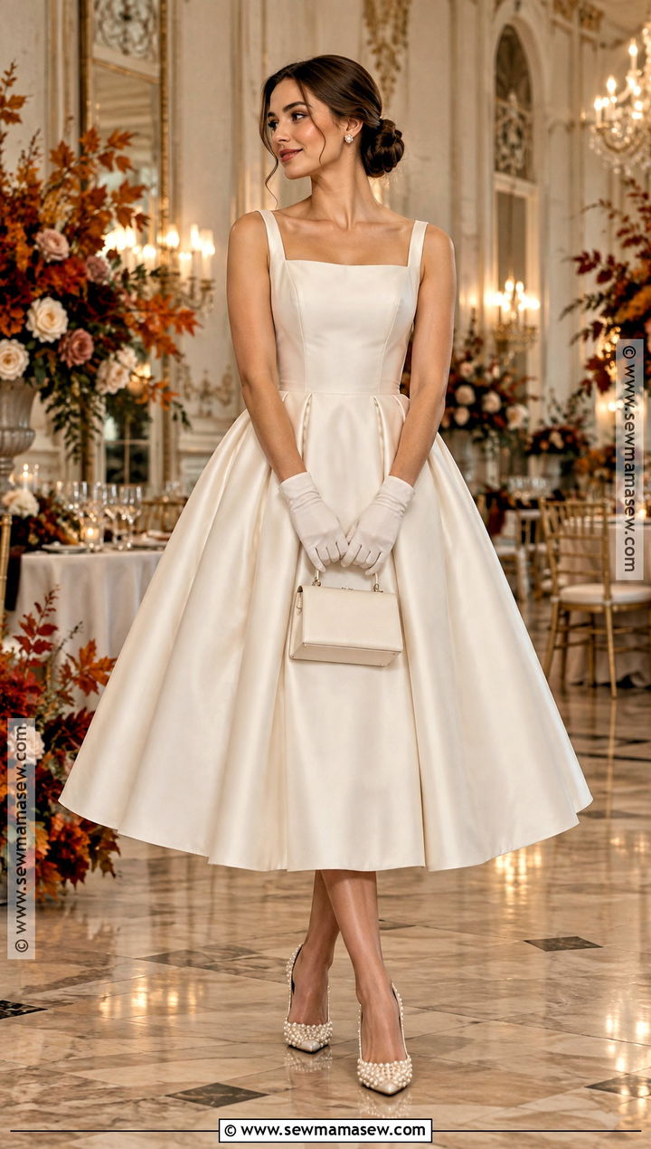 Fall Bride Tea Length Dress Outfit - 15 fall wedding reception outfit bride ideas