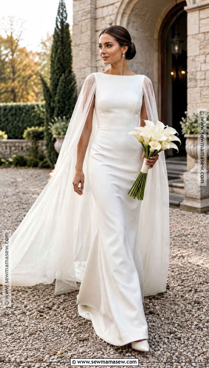 Fall Bride Wedding Dress With Cape - 15 Fall Wedding Looks Bride