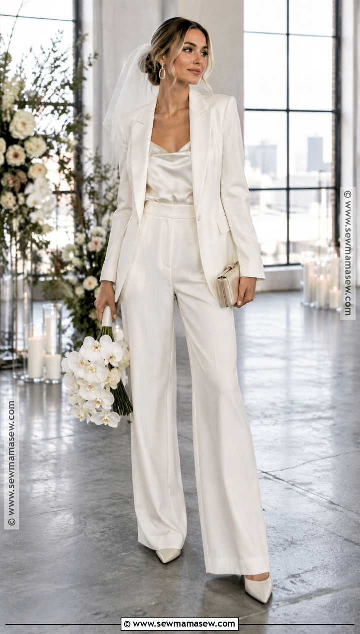 Fall Bride Wedding Jumpsuit With Blazer - 15 Fall Wedding Looks Bride
