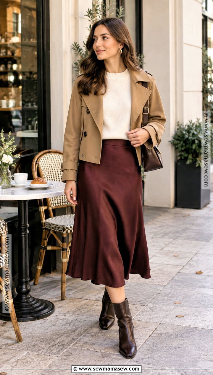 Fall Brunch Outfit With Midi Skirt And Sweater - 15 10 Days Travel Outfits Fall
