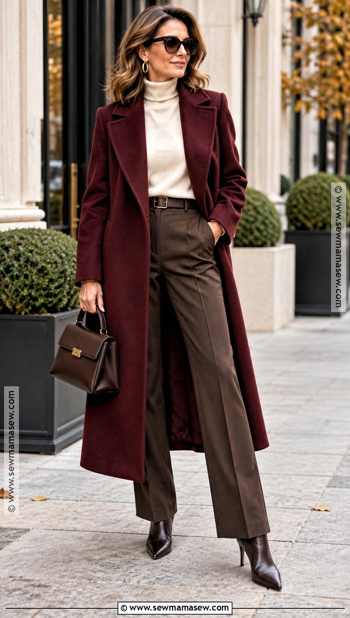 Fall Burgundy Coat Outfit - 20 Fall Must Haves Outfits