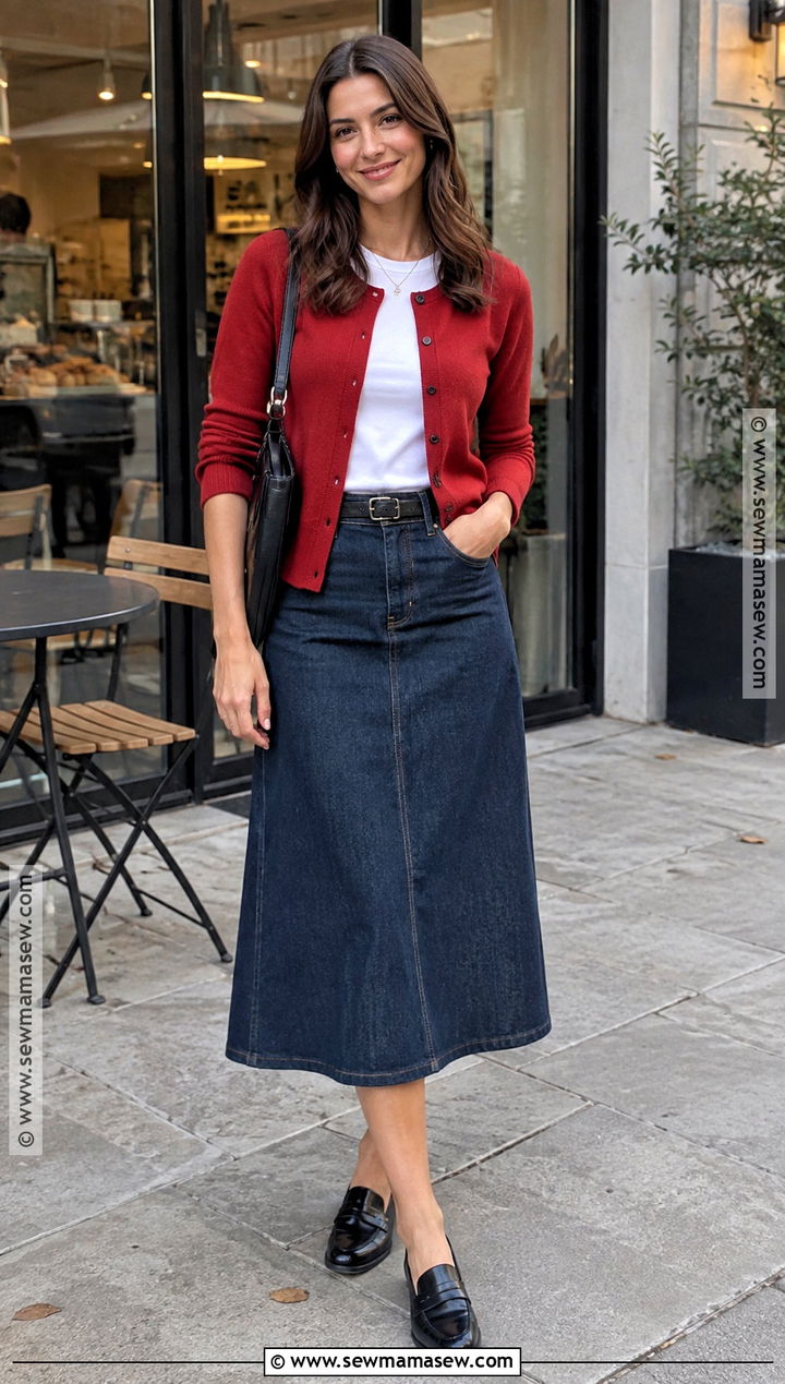 Fall Cardigan And Midi Skirt Outfit - 15 fall fashion must haves ideas