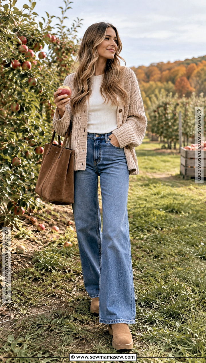 Fall Cardigan And Wide Leg Jeans Photoshoot - 20 fall fashion photoshoot ideas