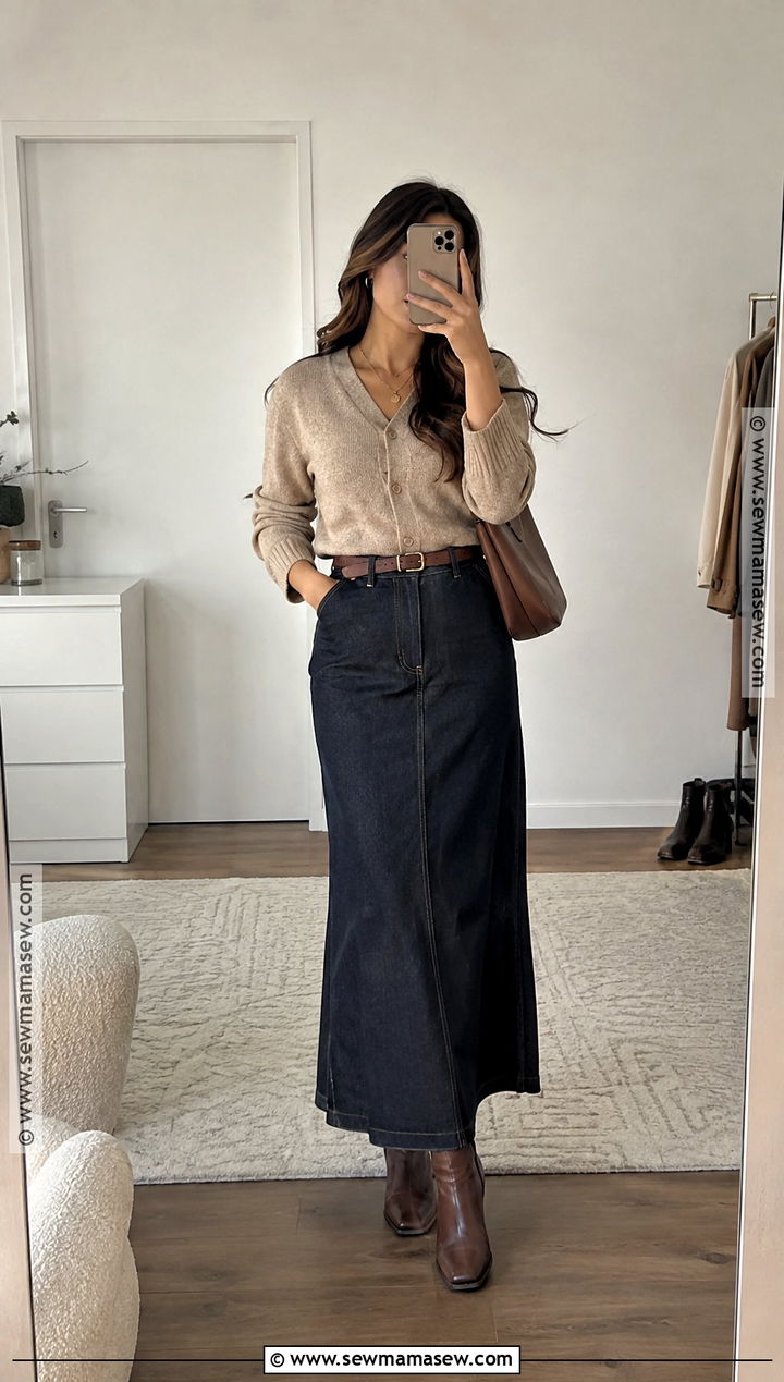 Fall Cardigan With Maxi Skirt - 15 fall fits aesthetic 2026