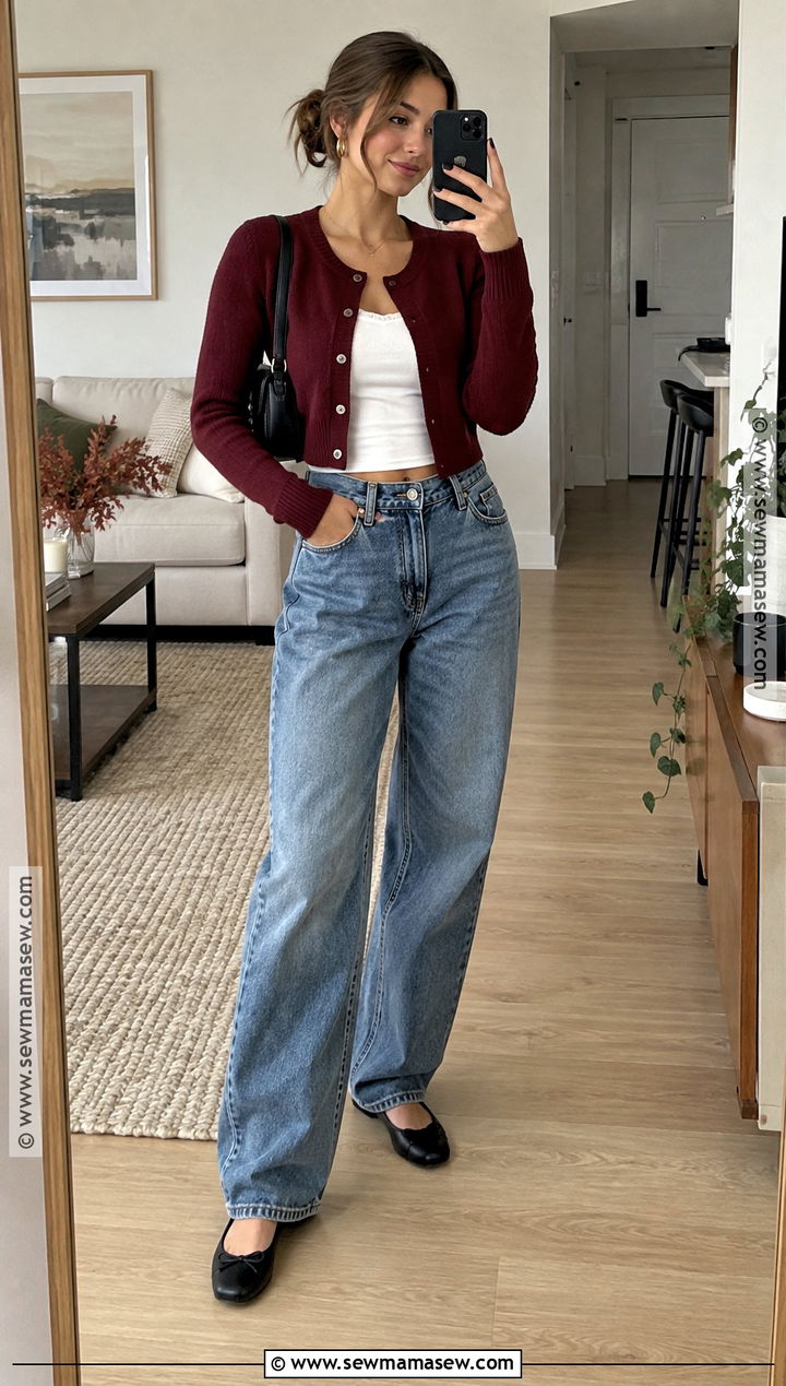 Fall Cardigan and Baggy Jeans Outfit - 30 fall fits