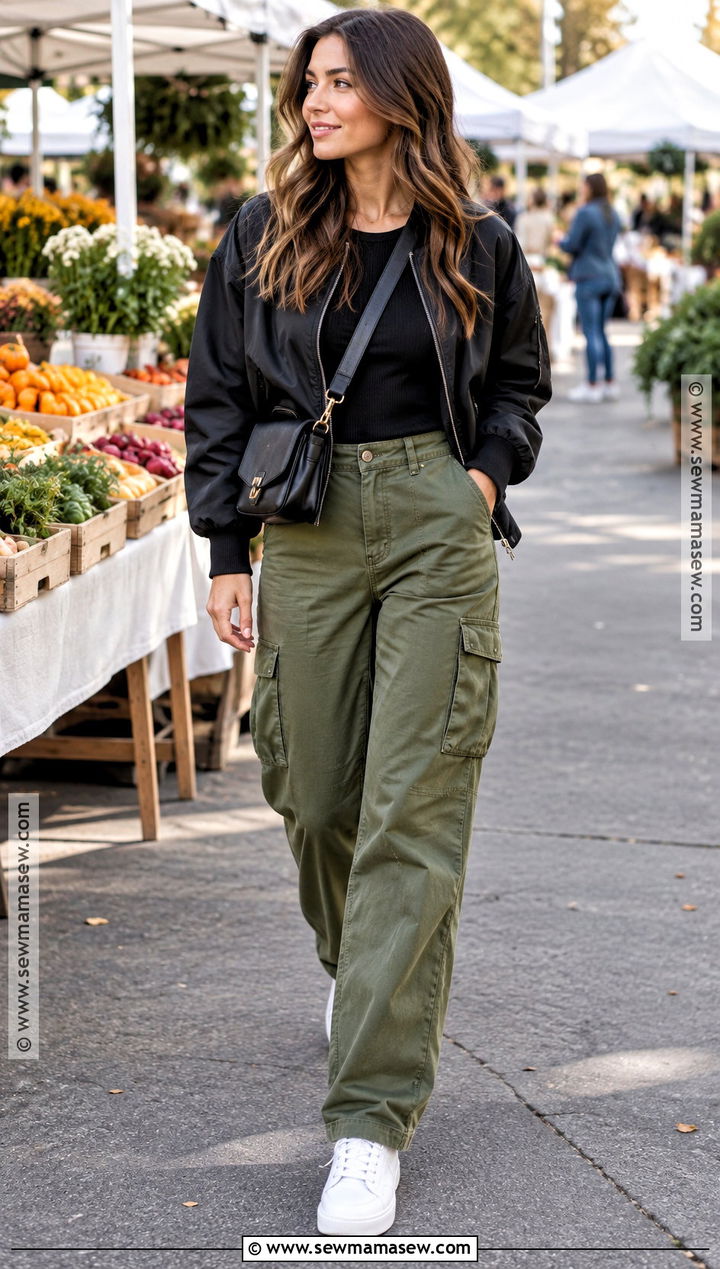Fall Cargo Pants And Bomber Jacket Outfit - 15 Lookbook Outfits Fall 2026