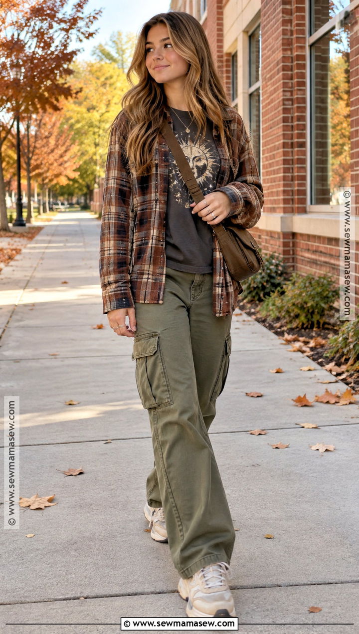 Fall Cargo Pants And Graphic Tee Outfit - 15 fall fashion inspiration ideas for teens
