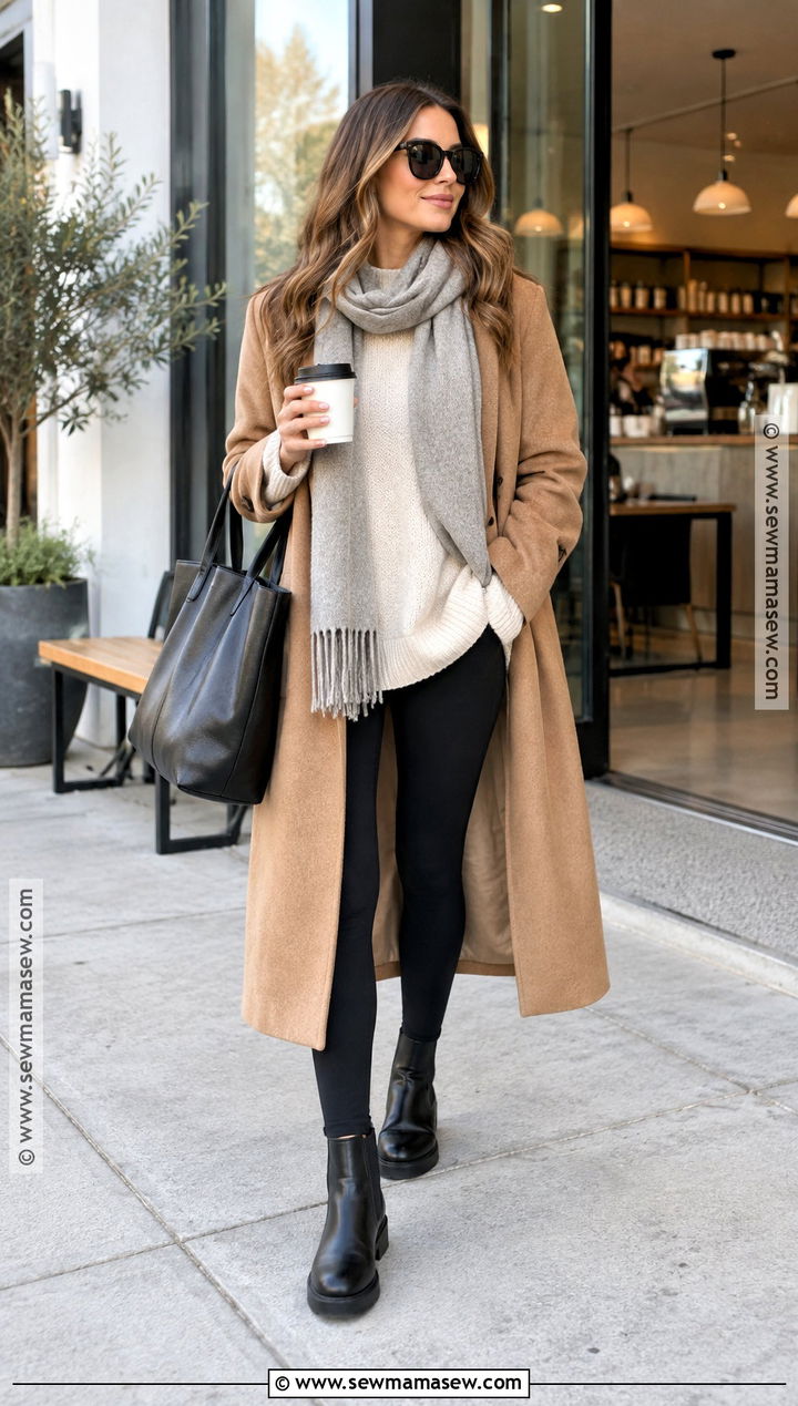 Fall Chelsea Boot Outfit With Black Leggings - 15 Fall Shoes Comfy
