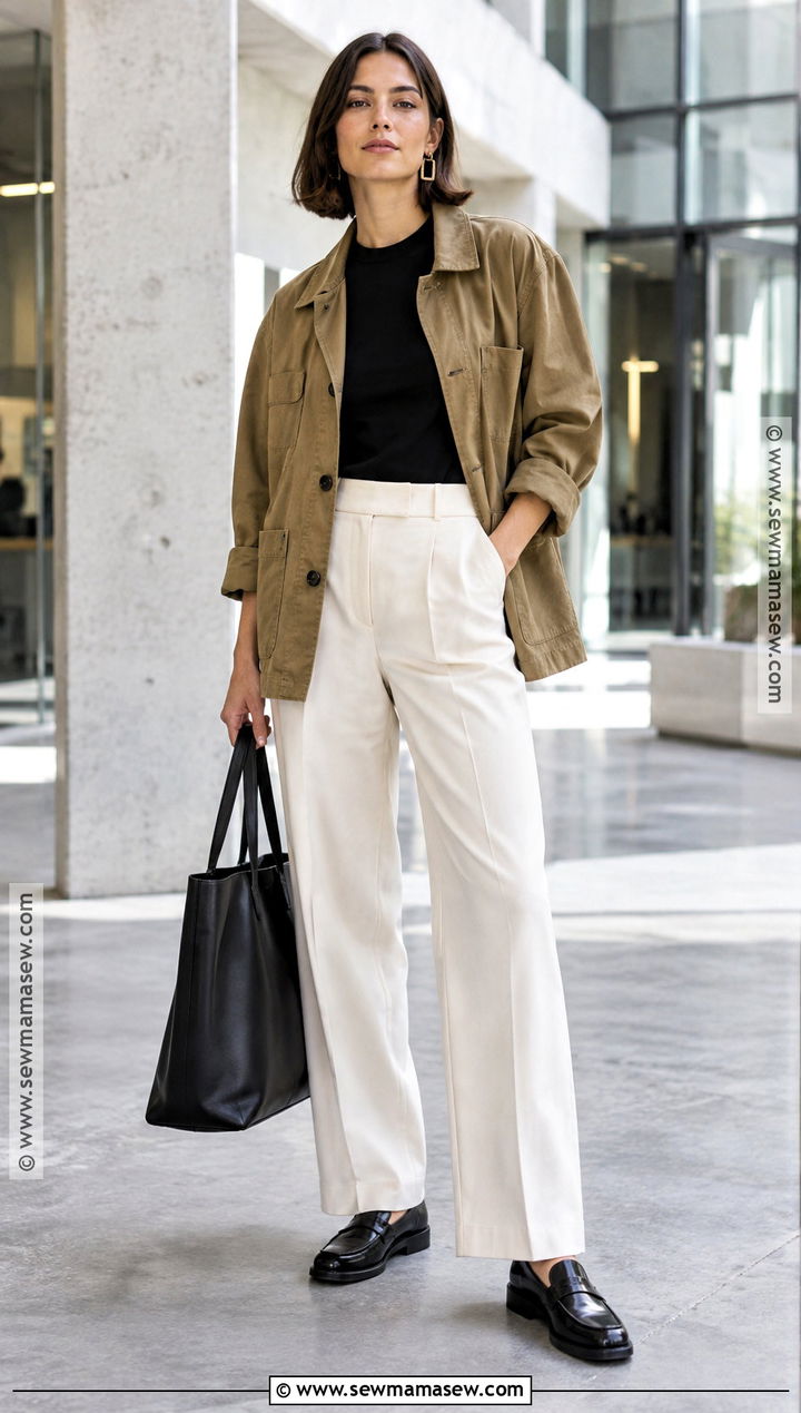 Fall Chore Jacket and Tailored Pants Outfit - 20 Outfit For Fall Ideas for Women