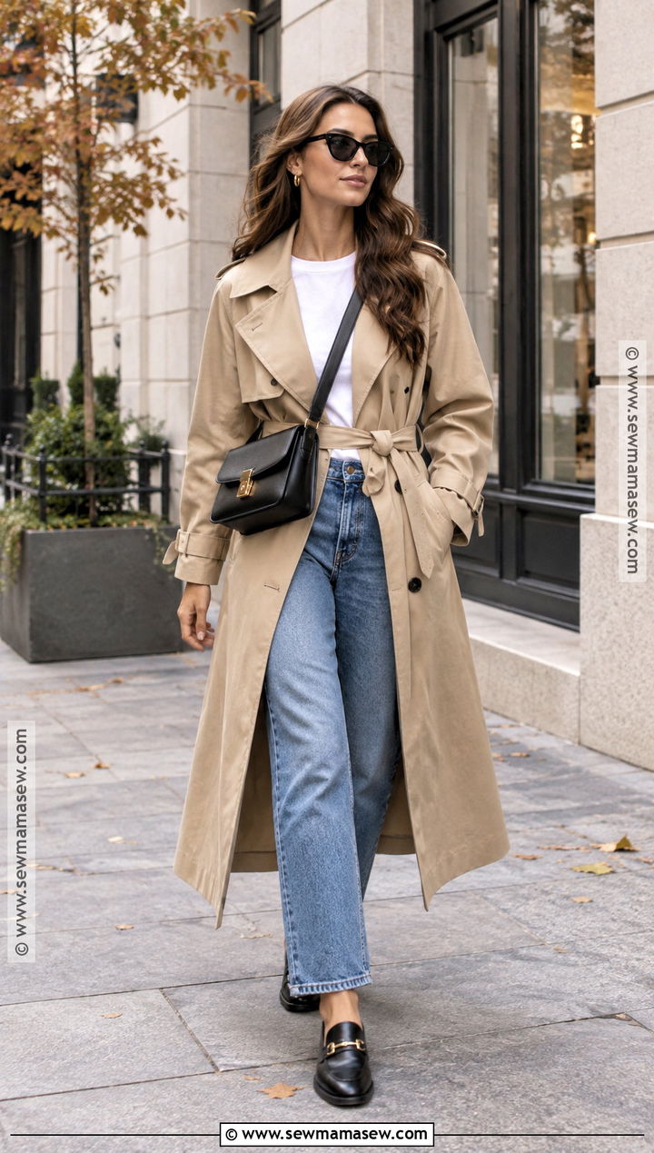 Fall City Outfit With Trench Coat And Jeans - 20 city outfits fall