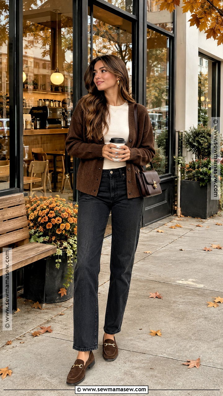 Fall Coffee Date Outfit With Cardigan And Jeans - 20 fall date outfit ideas