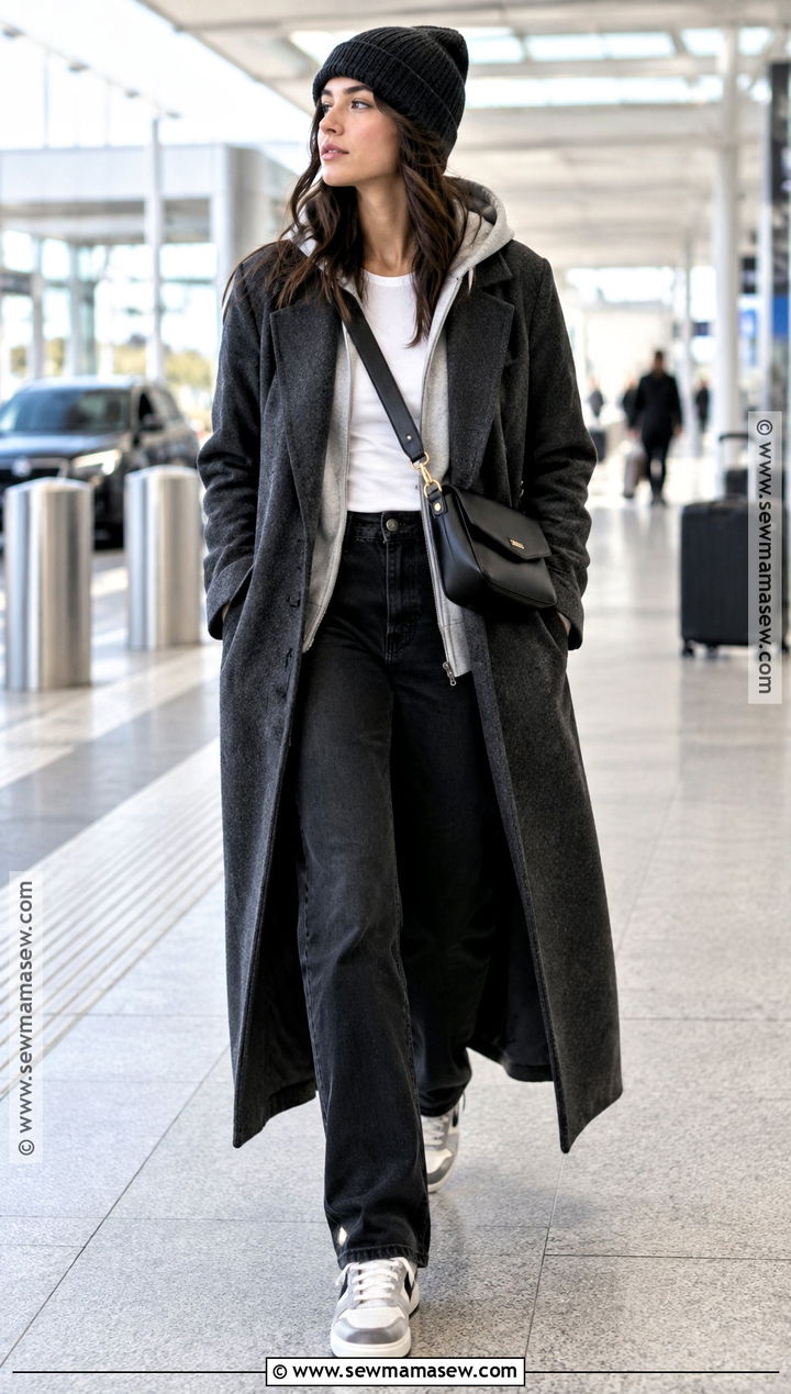 Fall Cold Outfit With Hoodie And Long Coat - 20 fall cold outfits