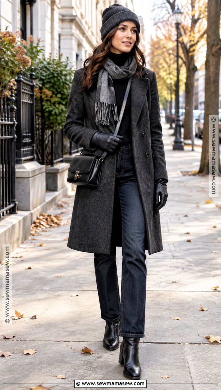 Fall Cold Weather Vacation Outfit With Wool Coat - 20 Vacation Fall Outfits