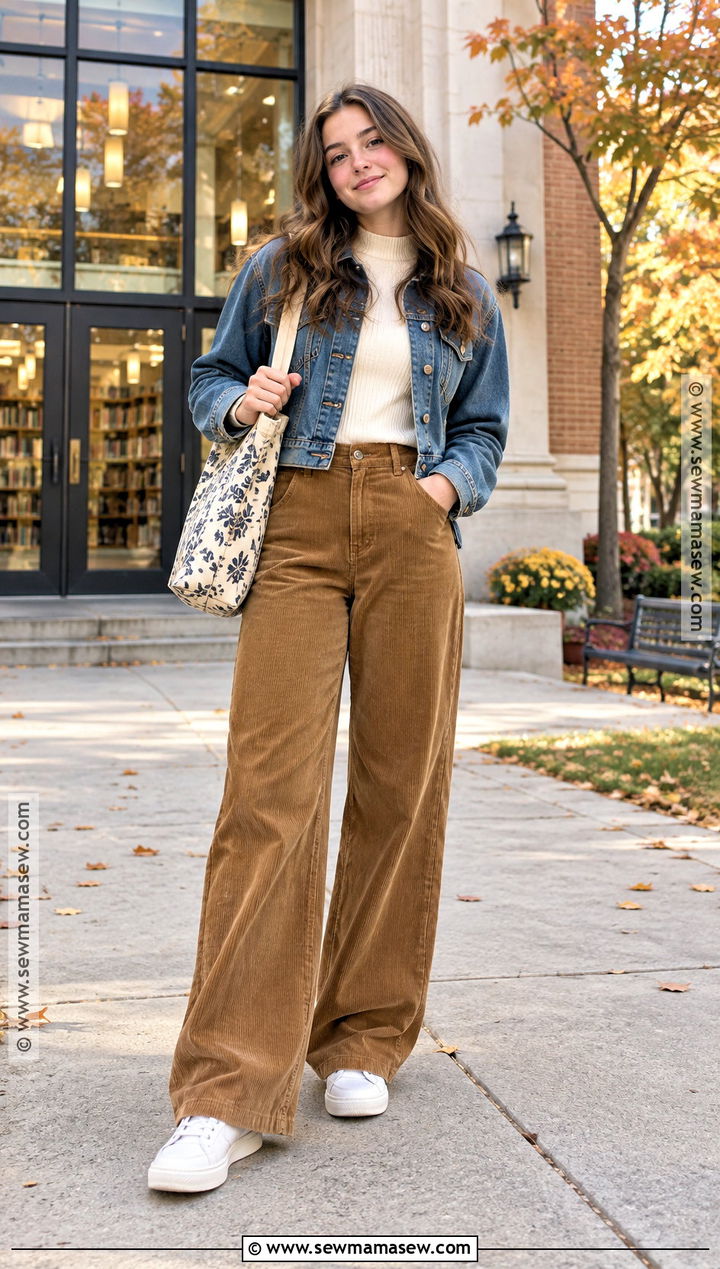 Fall Corduroy Pants And Turtleneck Outfit - 15 fall fashion inspiration ideas for teens