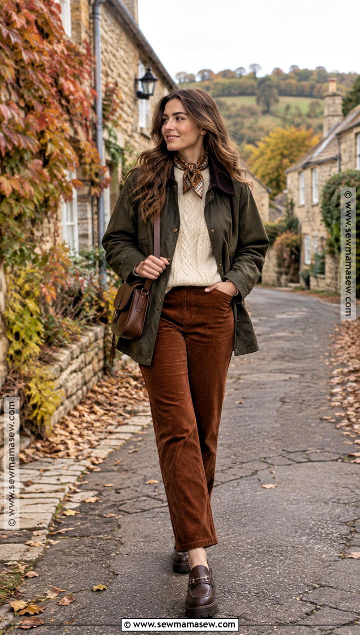 Fall Countryside Trip Outfit With Barn Jacket And Corduroy Pants - 20 Fall Trip Outfits