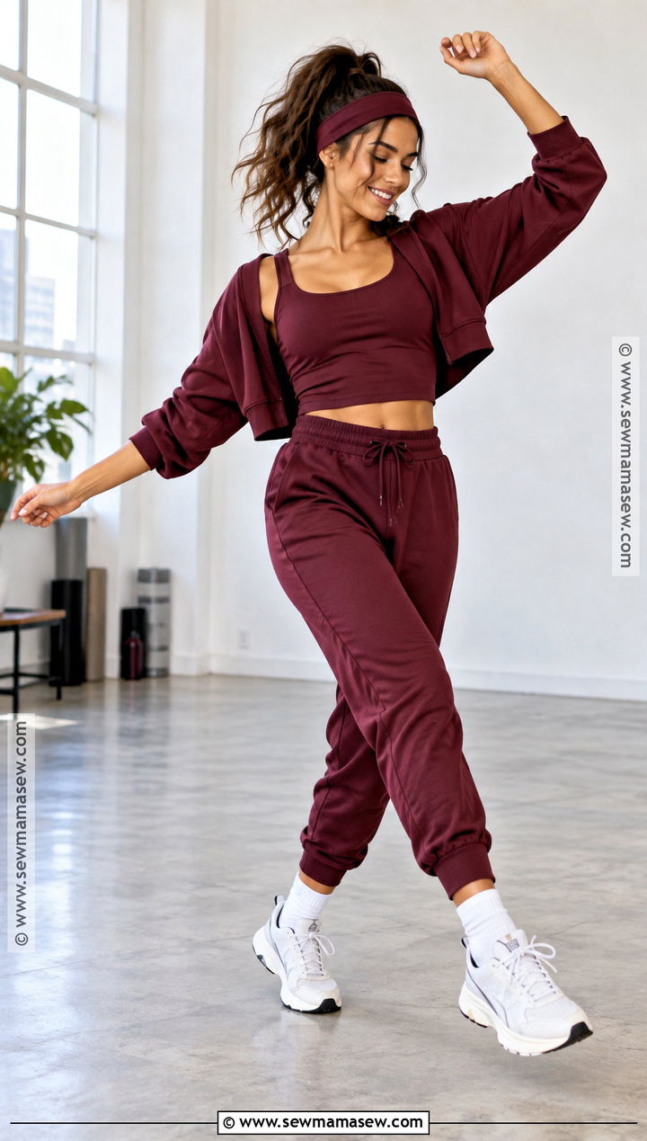 Fall Dance Workout Outfit With Joggers And A Cropped Sweatshirt - 15 fall fitness clothes