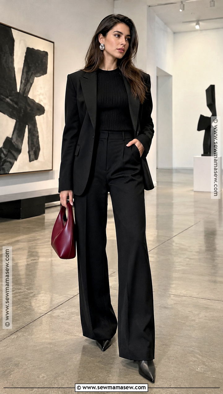 Fall Date Night Outfit With Monochrome Black Layers - 15 outfit inspo fall date night ideas