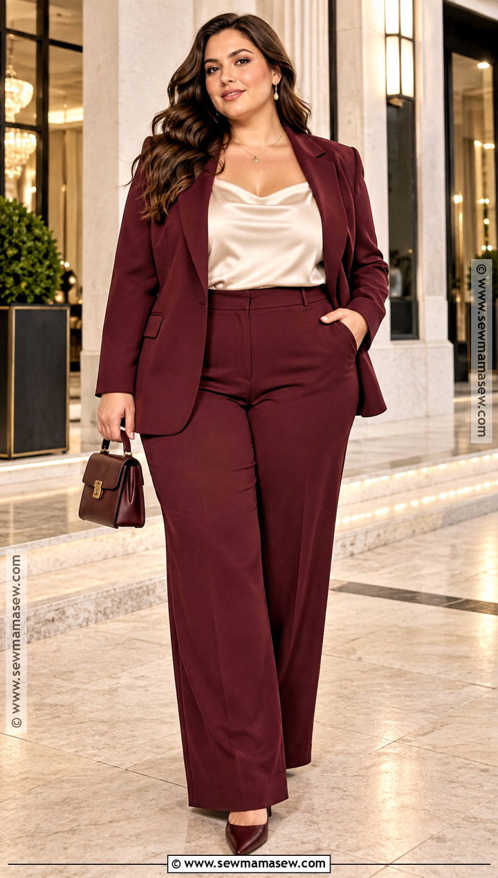 Fall Date Night Tailored Suit And Silky Camisole - 15 fall outfit for date night ideas