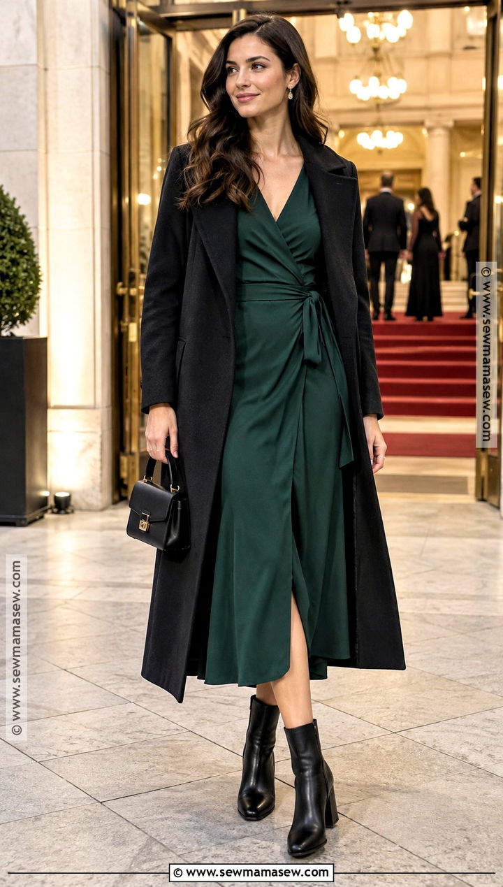 Fall Date Night Wrap Dress And Ankle Boots - 15 fall outfit for date night ideas