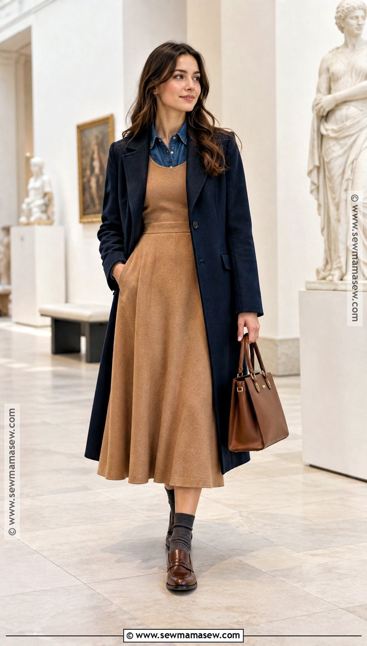 Fall Denim Shirt With A Sleeveless Dress - 25 womens fall fashion ideas