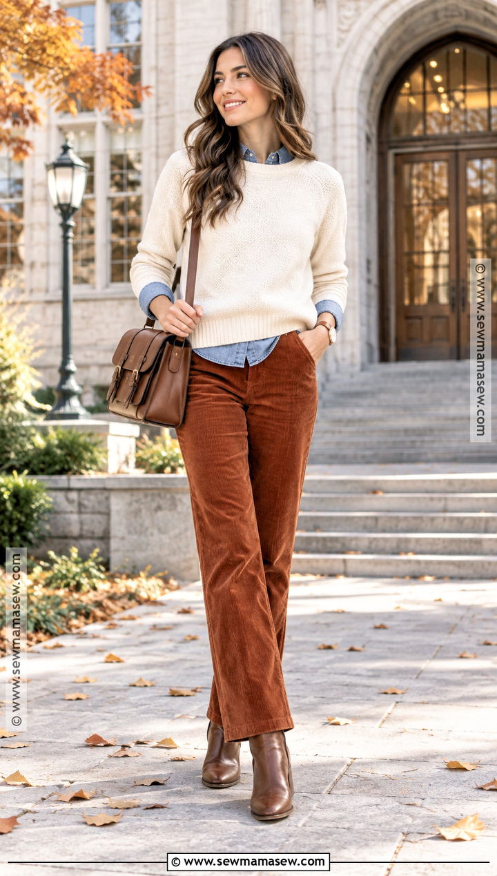 Fall Denim Shirt and Sweater Outfit - 20 fall layers