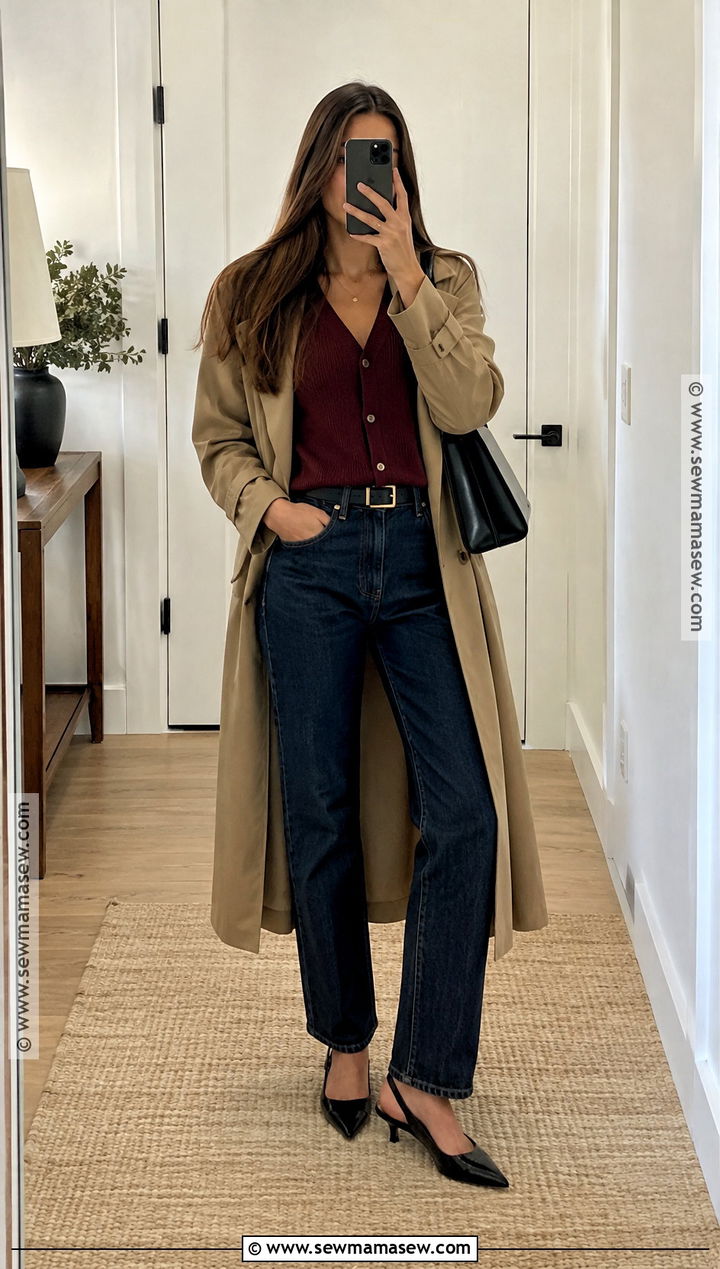 Fall Dinner Outfit With A Cardigan And Straight Leg Jeans - 20 fall outfits for dinner