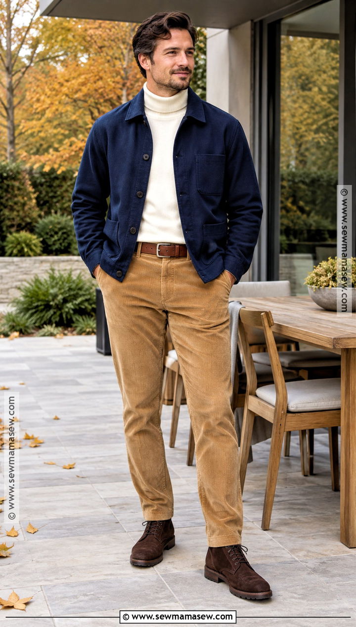 Fall Dinner Outfit With Corduroy Pants - 15 fall dinner outfits for men