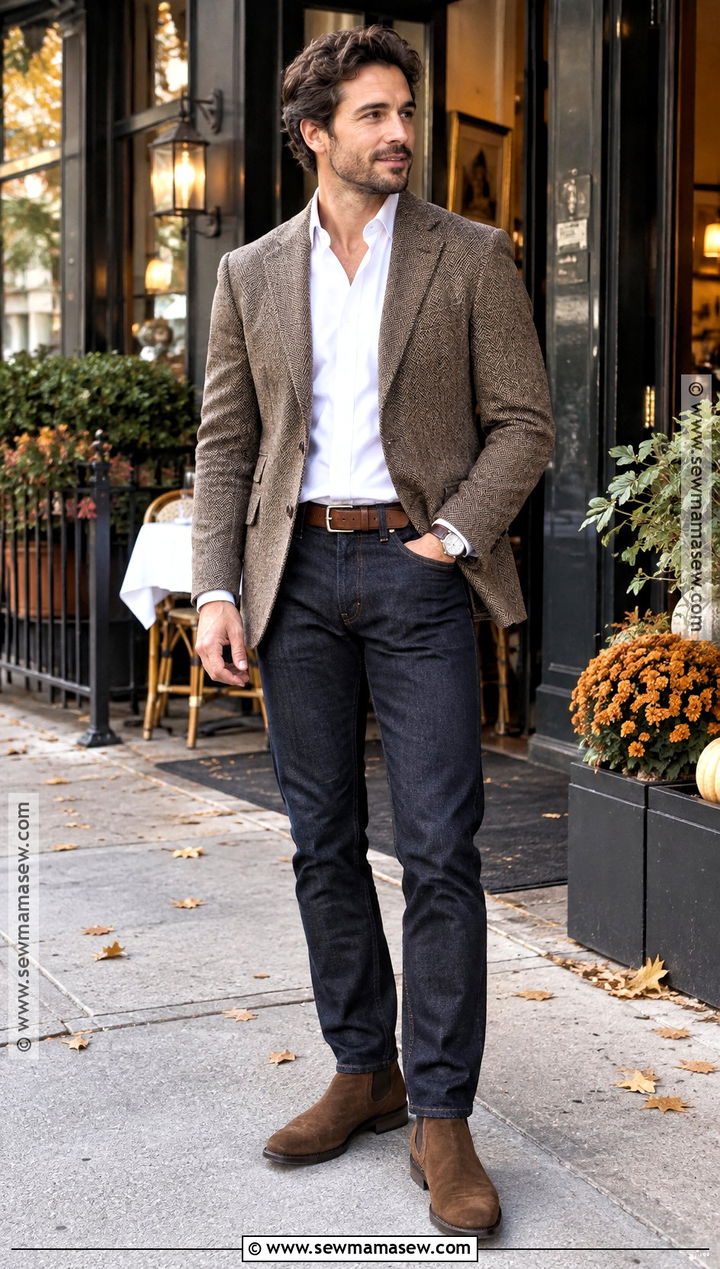 Fall Dinner Outfit With Sport Coat And Jeans - 15 fall dinner outfits for men