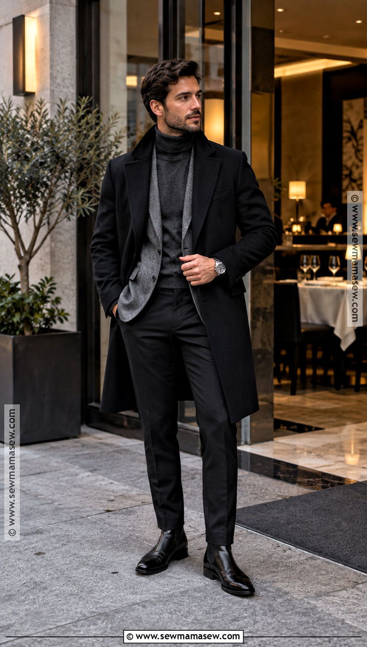 Fall Dinner Outfit With Turtleneck And Blazer - 15 fall dinner outfits for men