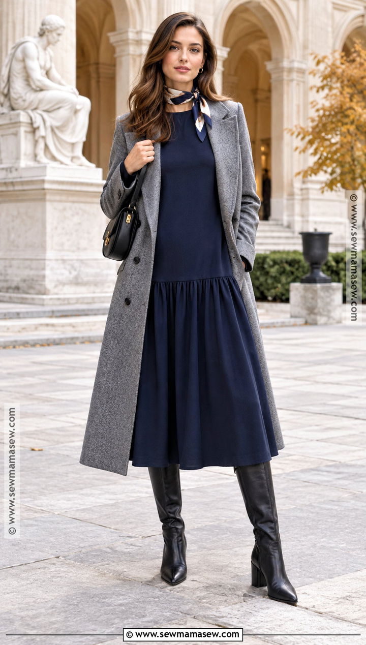 Fall Drop Waist Dress Outfit - 25 fall fashion trends
