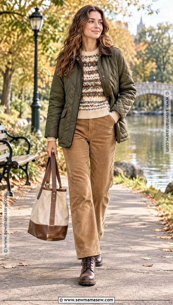 Fall Fair Isle Knit Sweater With Corduroy Pants - 20 fall knit sweater ideas