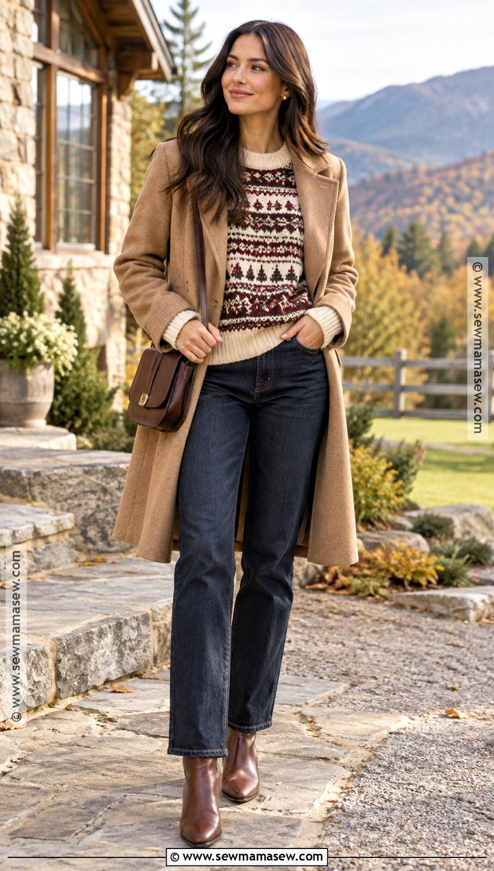 Fall Fair Isle Sweater And Jeans Outfit - 25 fall looks