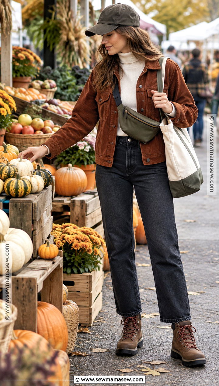 Fall Farmers Market Outfit With A Corduroy Jacket - 25 fall farmers market outfit ideas