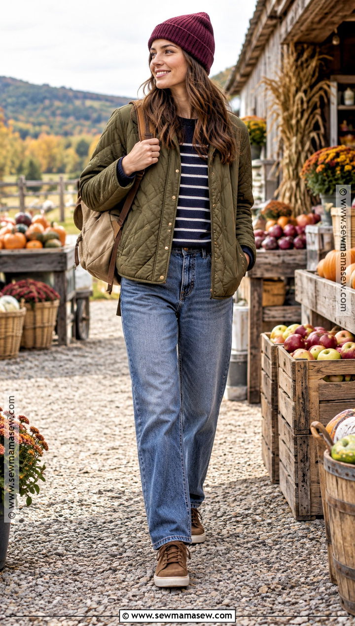 Fall Farmers Market Outfit With A Quilted Jacket - 25 fall farmers market outfit ideas