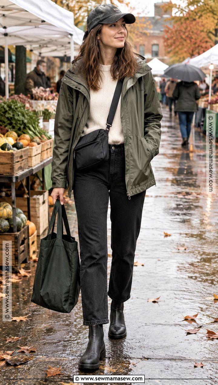 Fall Farmers Market Outfit With A Rain Jacket - 25 fall farmers market outfit ideas