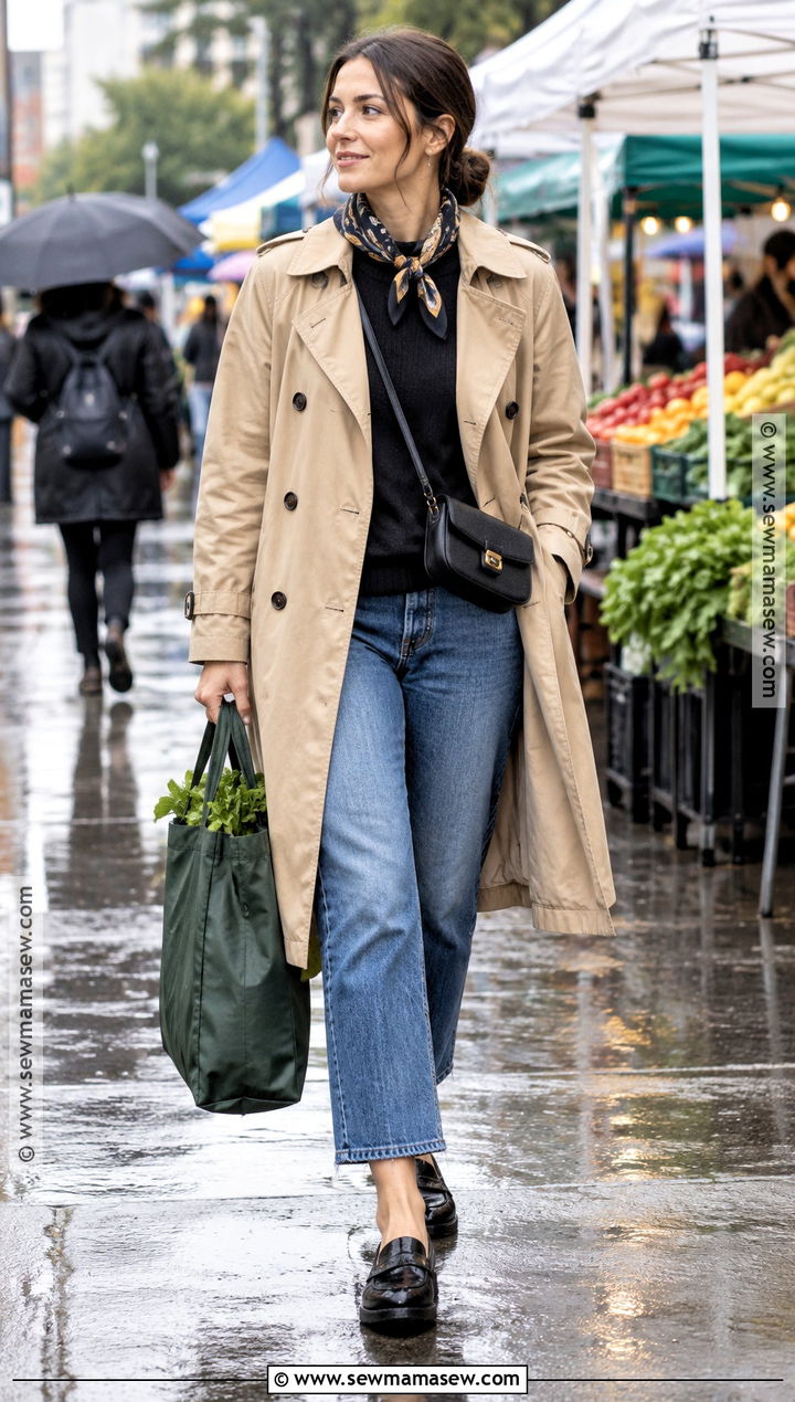 Fall Farmers Market Outfit With A Trench Coat - 25 fall farmers market outfit ideas
