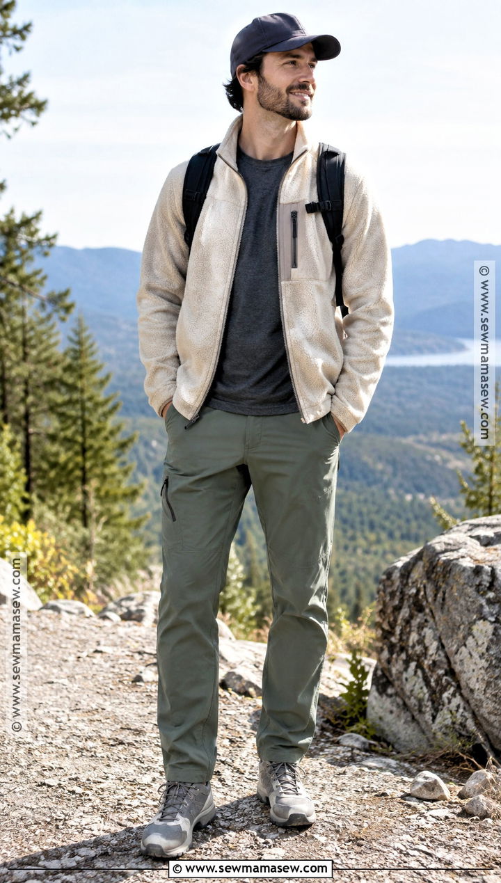 Fall Fleece Jacket With Hiking Pants - 20 fall mens outfits casual
