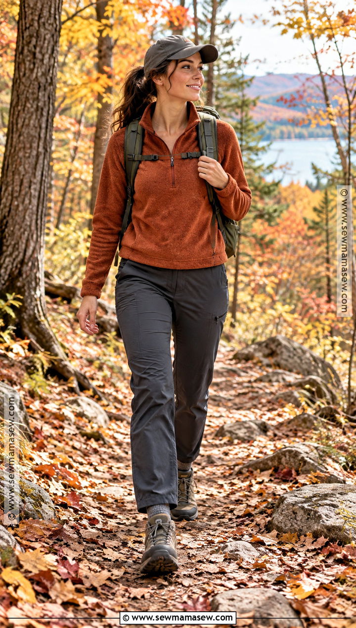 Fall Fleece and Hiking Pants Outfit - 20 Fall Outdoor Outfits for Women