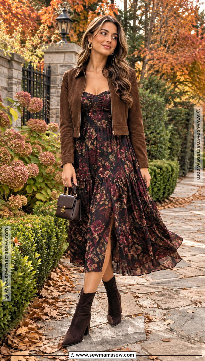 Fall Floral 21st Birthday Outfit With Ankle Boots - 15 21St Birthday Outfits October