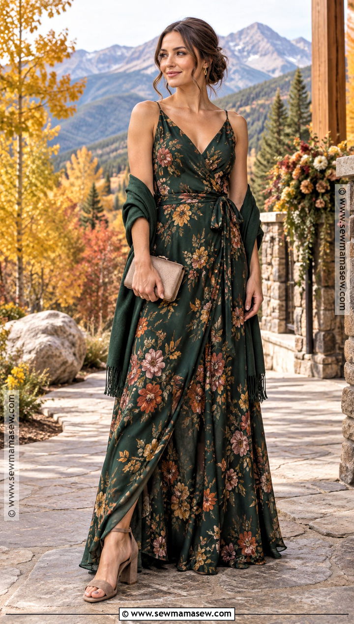 Fall Floral Bridesmaid Dress - 15 Fall Mountain Bridesmaid Dresses