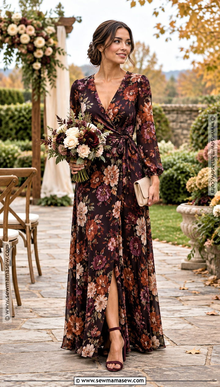 Fall Floral October Bridesmaid Dress - 15 fall wedding ideas october bridesmaid dresses