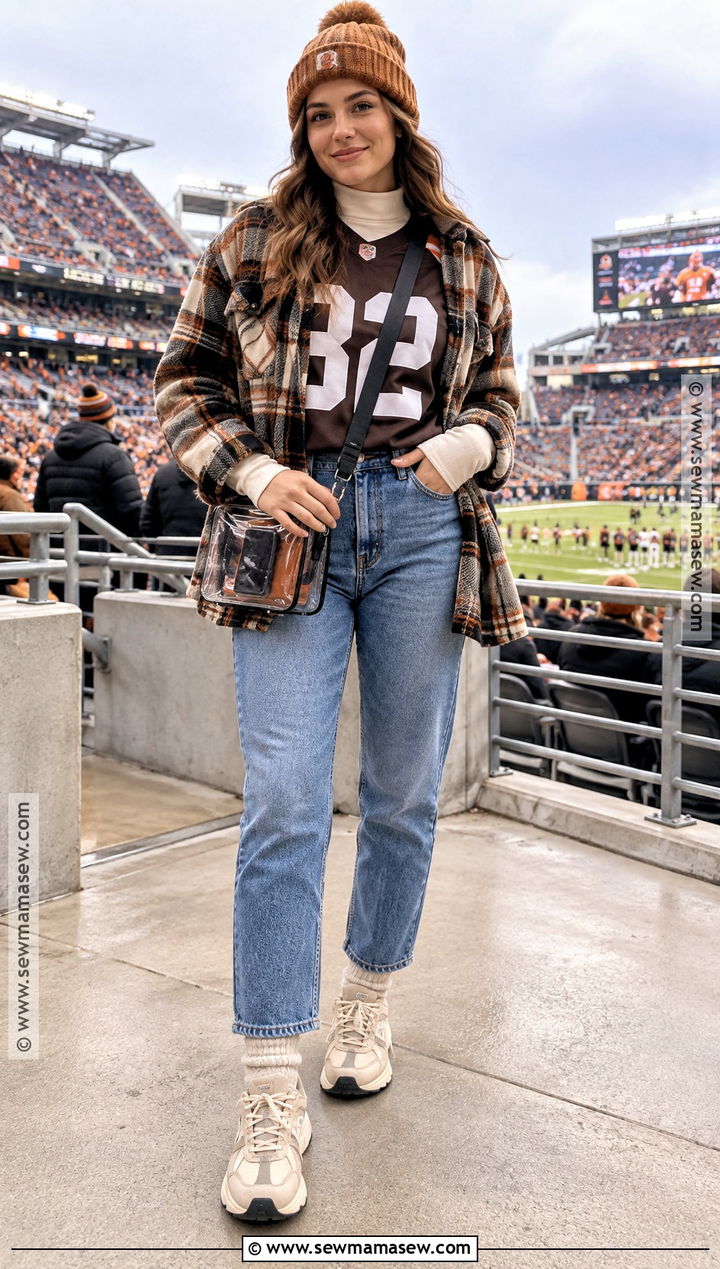 Fall Football Shirt With Shacket And Straight Jeans - 15 fall football shirt ideas