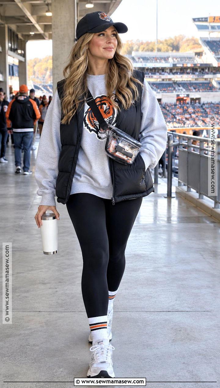 Fall Football Sweatshirt And Leggings Outfit - 20 fall football outfits